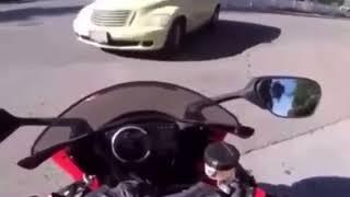 Biker crushes head through car window | r/IdiotsInCars #016