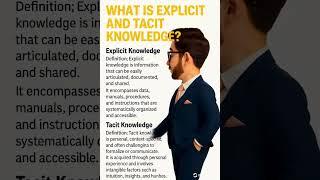 Explicit vs Tacit Knowledge Explained in 60 Seconds | Project Management Tips #ExplicitKnowledge