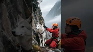 How adult white wolves are rescued at the edge of a cliff #rescue#animals