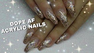 HOW TO: ROSE GOLD GLITTER GRADIENT ACRYLIC NAILS