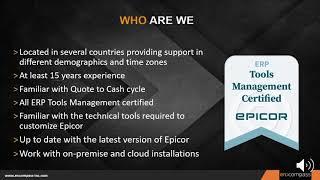 Encompass Solutions Technical and Development Services Overview for Epicor ERP