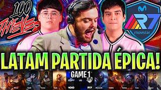 IBAI CASTEA A LATAM EN UNA PARTIDA ÉPICA! - 100T vs R7 Game 1 WORLDS PLAY IN 2024 IBAI ESPAÑOL