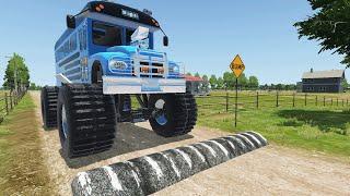 Trucks Cars vs Massive Speed Bumps #217 – BeamNG.Drive