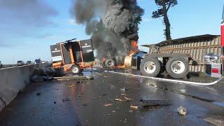 TOTAL IDIOTS AT WORK 2024__IDIOTS DANGEROUS Truck Driving Skills / Heavy Equipment Crashing & Fails