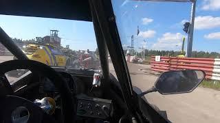 Crosskart Crash Timmy Enlund inboard cam with Fredrik Avelin Västerås 16-08-2020