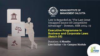 IIM Calcutta Webinar on Executive Programme in Business and Corporate Laws (EPBCL-03) March 16 2022