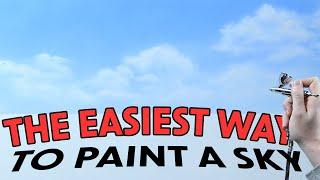 A REALISTIC SKY with CLOUDS so EASY, Anyone Can Paint it!  | NEW Airbrush Tutorial for Beginners