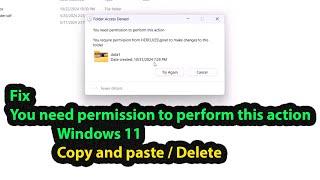 You need permission to perform this action windows 11 copy paste