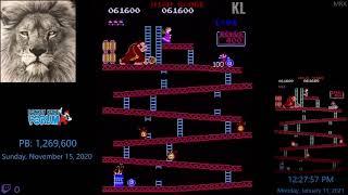 Donkey Kong Arcade World Record 1,272,700