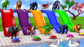 Cow Elephant Lion Gorilla T-Rex Choose The Right Button Slider Paint Animal Crossing Fountain Game