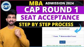 MBA Cap Round 1 Seat Acceptance Process 2024 | How to do Betterment and Freeze in MBA Cap Round 1