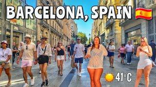 Barcelona,Spain / Walking tour in Barcelona city in Spain 4K HDR Citytous summer 2024