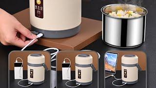 2L USB Electric Heated Lunch Box Stainless Steel Food Warmer @shopatronics