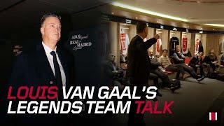 Louis van Gaal’s team talk in the dressing room ahead of the Ajax Legends - Real Madrid Legends 