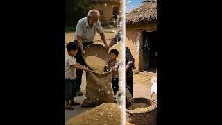 "Peaceful Countryside | Grandparents and Grandchildren Harvest the Golden Season Together