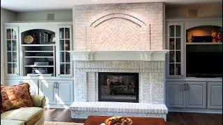 Brick stain -  fireplace   Transformation    Semi-wash finish