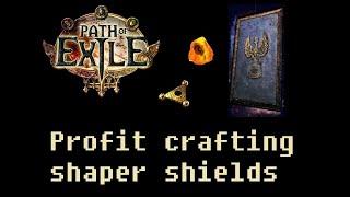 Profit crafting shaper shields in Crucible league (POE 3.21)