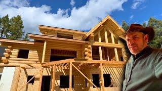 Meadowlark Log Homes Hart’s Content Being Built On Montana’s Caribbean Blue Ashley Lake