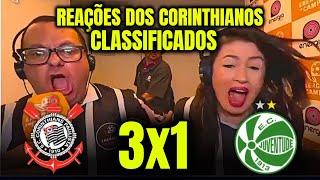 REAÇÕES DOS CORINTHIANS na CLASSIFICAÇÃO DO CORINTHIANS na COPA DO BRASIL CORINTHIANS 3X1 JUVENTUDE