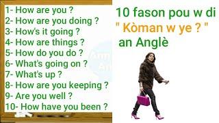 Kòman pou w di kòman w ye an Anglais - koman pale angle rapid - Kòman poum Pale angle