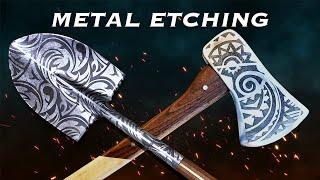 How To Metal Etch // Easy Metal Etching Using Electricity and Rust Removal