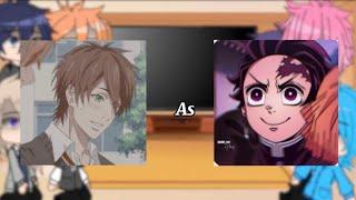 Yarichin b club reacts to toono as  Tanjiro Kamado from demon slayer (lazy)