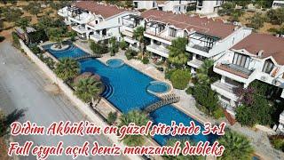 Didim Akbük'te 3+1 full eşyalı açık deniz manzaralı en güzel site'de dubleks kaçırmayın bu evi