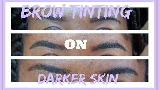 BROW TINT ON DARKER SKIN| SEMI PERMANENT BROWS?! | GODEFROY EYEBROW TINT| | _SERENEBROWNIE