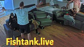 Fishtank.live Vance and Chris dump water on the girls. Mothers day surprise. (Day 27)