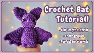 Crochet Bat Tutorial - Full Length Tutorial - 1-Hour Project - Perfect for Markets!