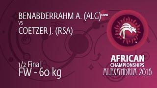 1/2 FW - 60 kg: A. BENABDERRAHM (ALG) df. J. COETZER (RSA) by FALL, 0-0