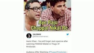 Thugs of hindustan funny reviews and memes.