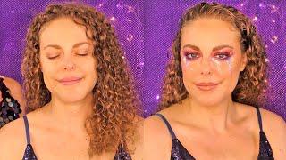 ASMR  Euphoria Makeup Zendaya Glitter Glam Makeover on Corrina | Whispered