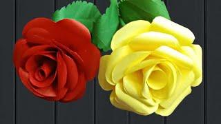 How to make Rose flower with paper ll Flower making with paper