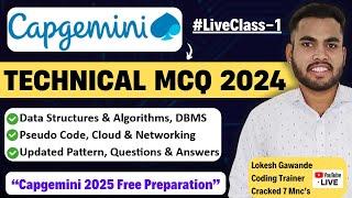 Capgemini Technical MCQ Questions & Answers 2024 | Capgemini Technical Assessment | Live Class-1