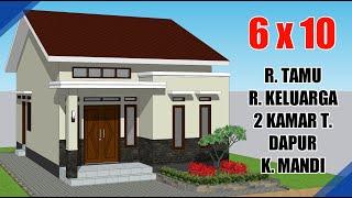 RUMAH MINIMALIS 6X10 METER 2 KAMAR + TEMPAT SHOLAT