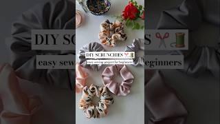 DIY Scrunchies ️ Easy Sewing Project For Beginners 🩷 #sewing #diy #scrunchies #shorts