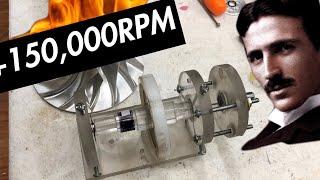 Tesla turbine spinning way past 100,000 RPM !