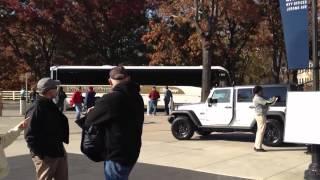 Army Football arriving at Yankee Stadium