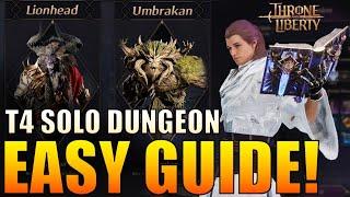 Throne & Liberty - NEW Tier 4 Solo Dungeon Easy Guide! (4 mins) with Wand Dagger Gameplay (t1 gear)