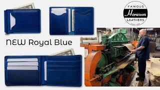 NEW Royal Blue Cypress Leather & Horween Tannery Process Shots