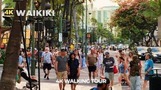 [4k] Waikiki Walk : What Hawaii is like now 2024 - Walking Kalakaua Ave