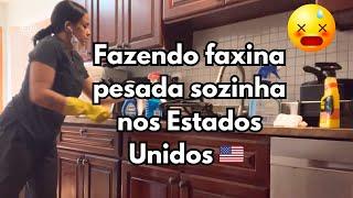 Fazendo faxina nos Estados Unidos. ( depois da gravidez primeira vez que voltei a trabalhar)