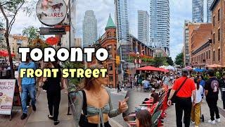 Toronto Walking Tour, Front Street Downtown Toronto Canada  4K