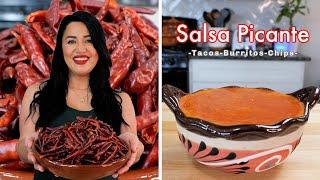 HOW TO MAKE THE BEST AUTHENTIC SALSA PICANTE | 100 CHILES SPICY SALSA