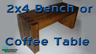 How To Make A 2x4 Bench or Coffee Table