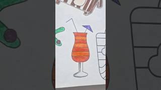 #juice #beach #drawing #easy #sunset #shorts #viral #trending #art #craft #easydrawing #cartoon #fun