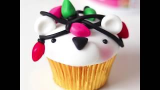 Christmas Lights Polar Bear Cupcakes