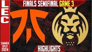 FNC vs MDK Highlights Game 3 | LEC Season Finals Winners Semifinal | Fnatic vs MAD Lions Koi G3