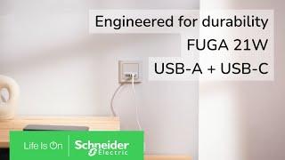 FUGA 21W USB-C + USB-A | Schneider Electric